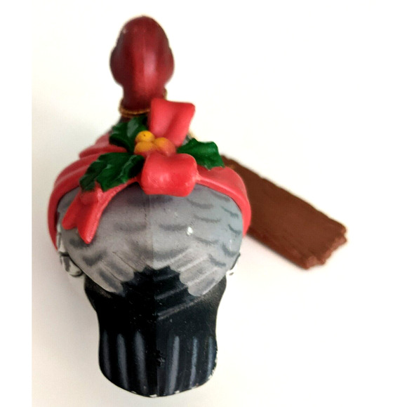 Vintage Christmas Decoration Tree Ornament Carved Wood Duck Enesco Made in HK - Picture 6 of 7